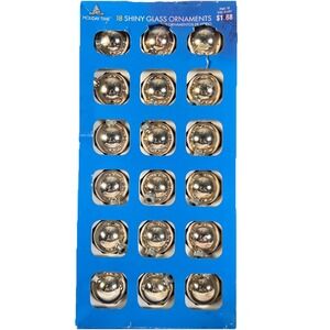 Vintage Box 18 Holiday Time Shiny Glass Christmas Ornaments Rauch USA Made